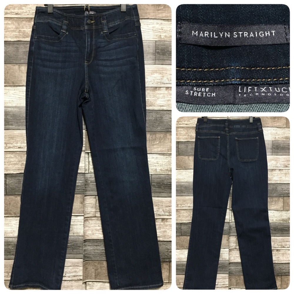 NYDJ Women's Straight Leg Jeans - Dark Blue